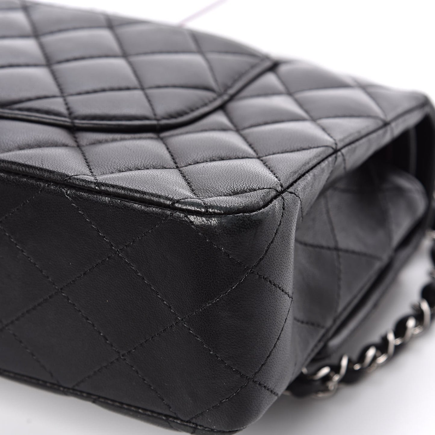 Lambskin Quilted Medium Double Flap Black