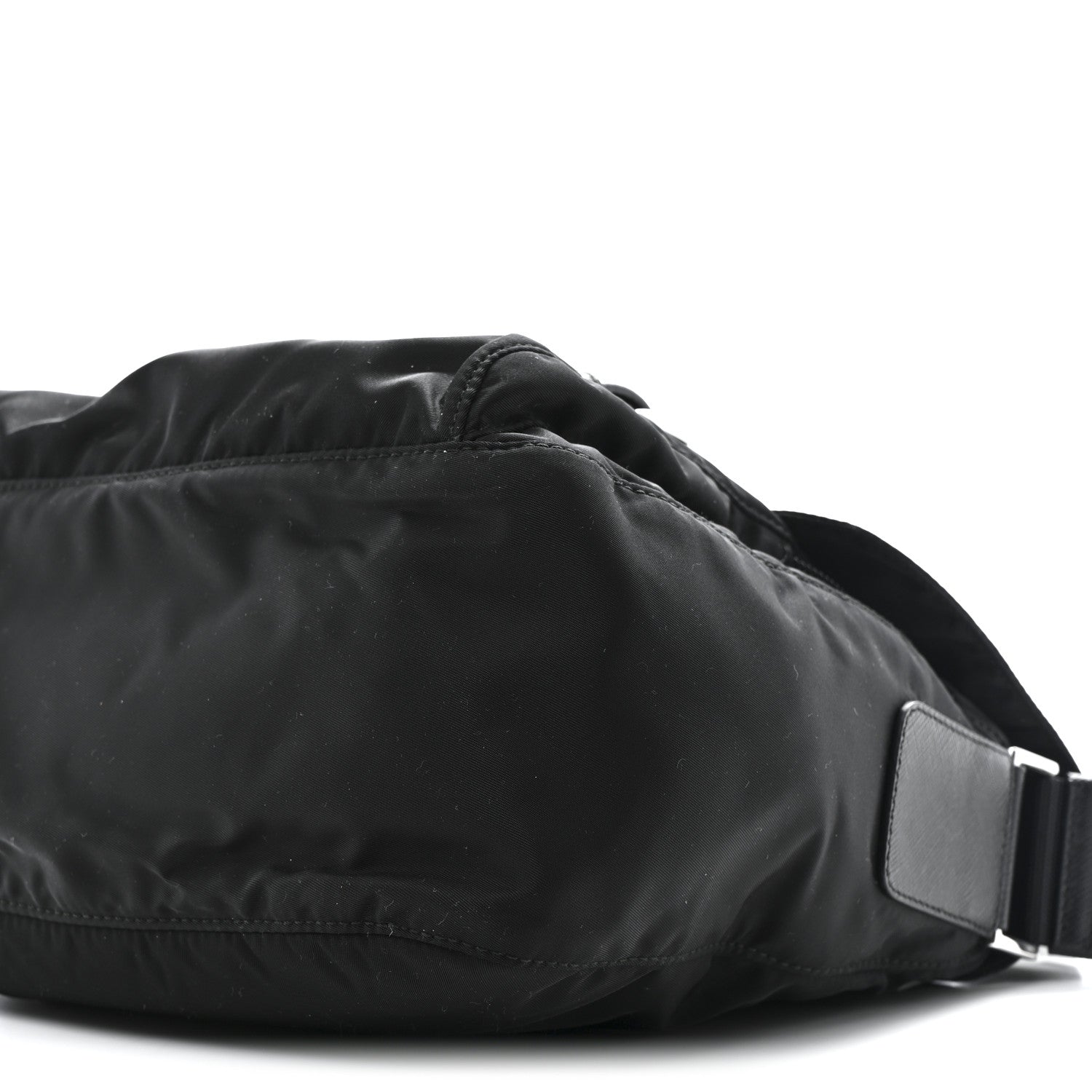 Prada Re-Nylon Vela Saffiano Pocket Double Buckle Messenger Shoulder Bag Black 10 of 10