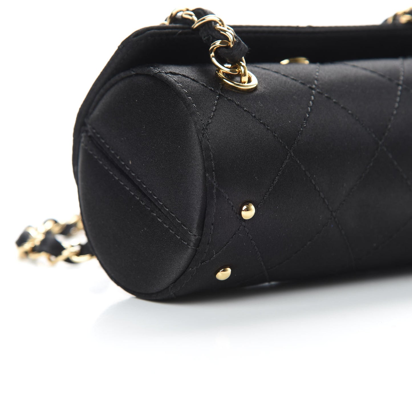 Satin Quilted Evening Bag Black