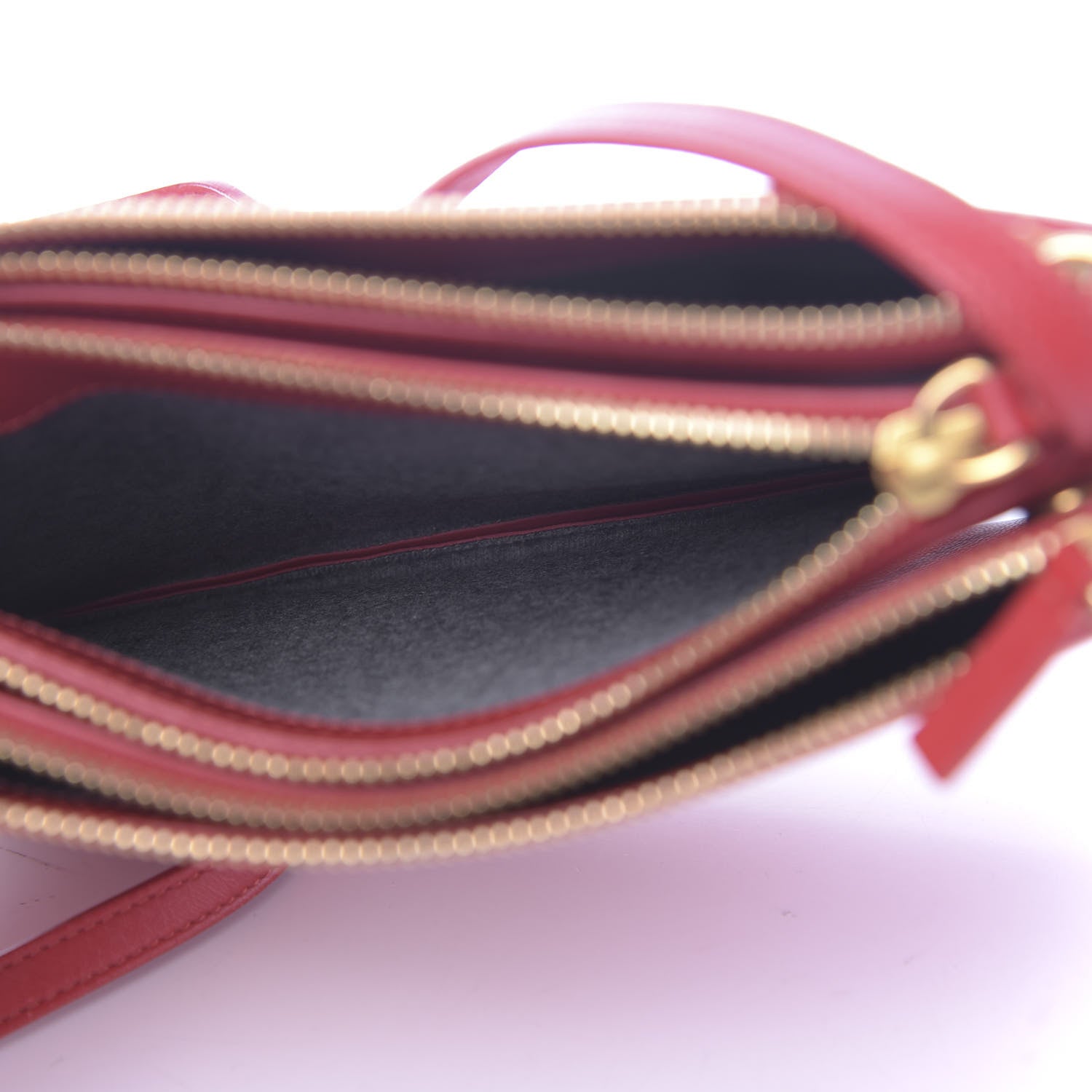 Celine Lambskin Small Trio Crossbody Bag Red 6 of 13