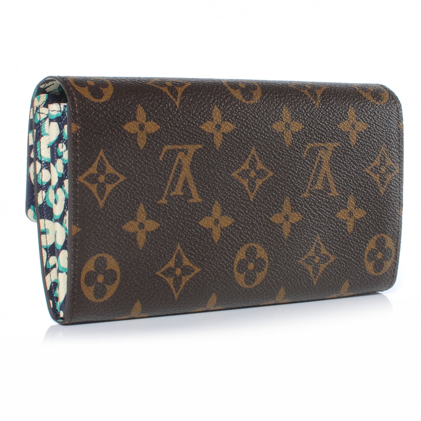 Monogram Leopard Sarah Wallet Blue Infini