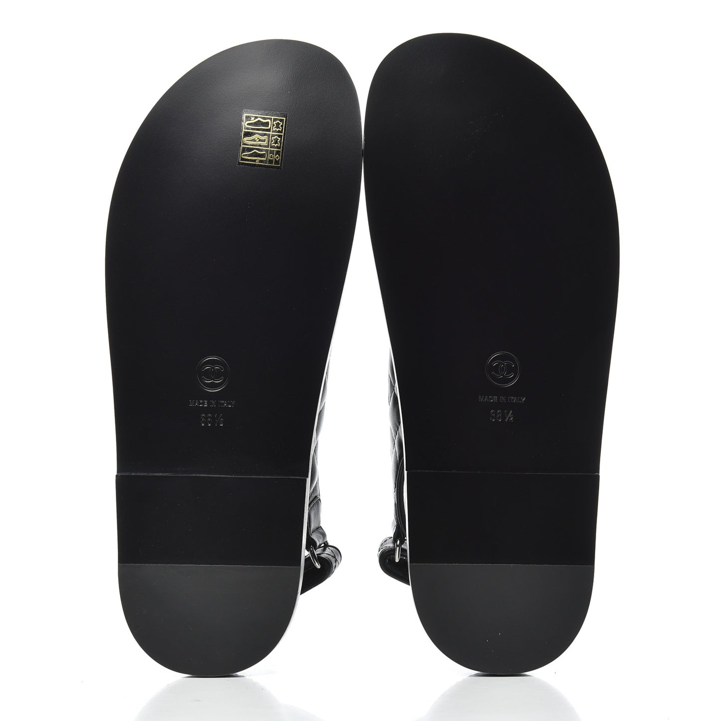 Lambskin Quilted Velcro Dad Sandals 38.5 So Black