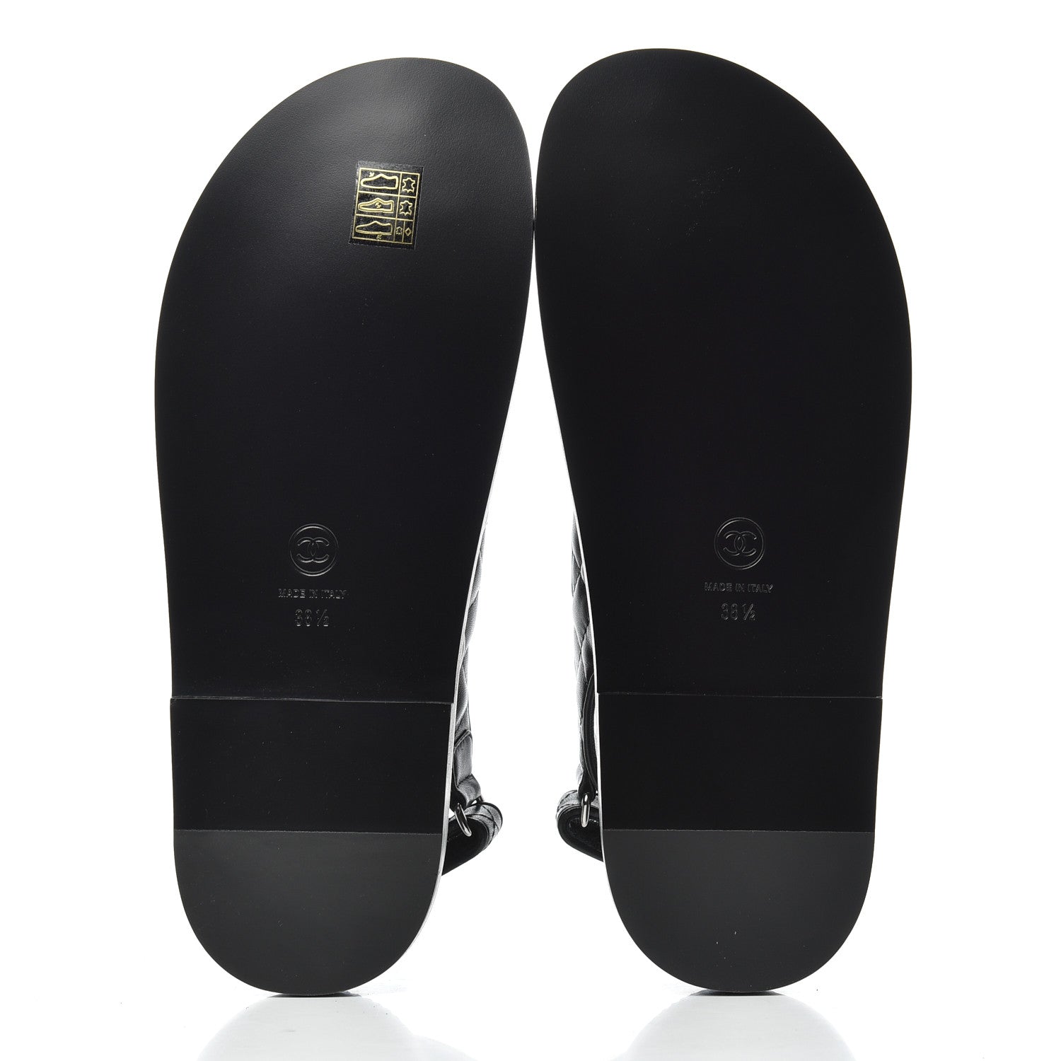 Chanel Lambskin Quilted Velcro Dad Sandals 38.5 So Black 5 of 8