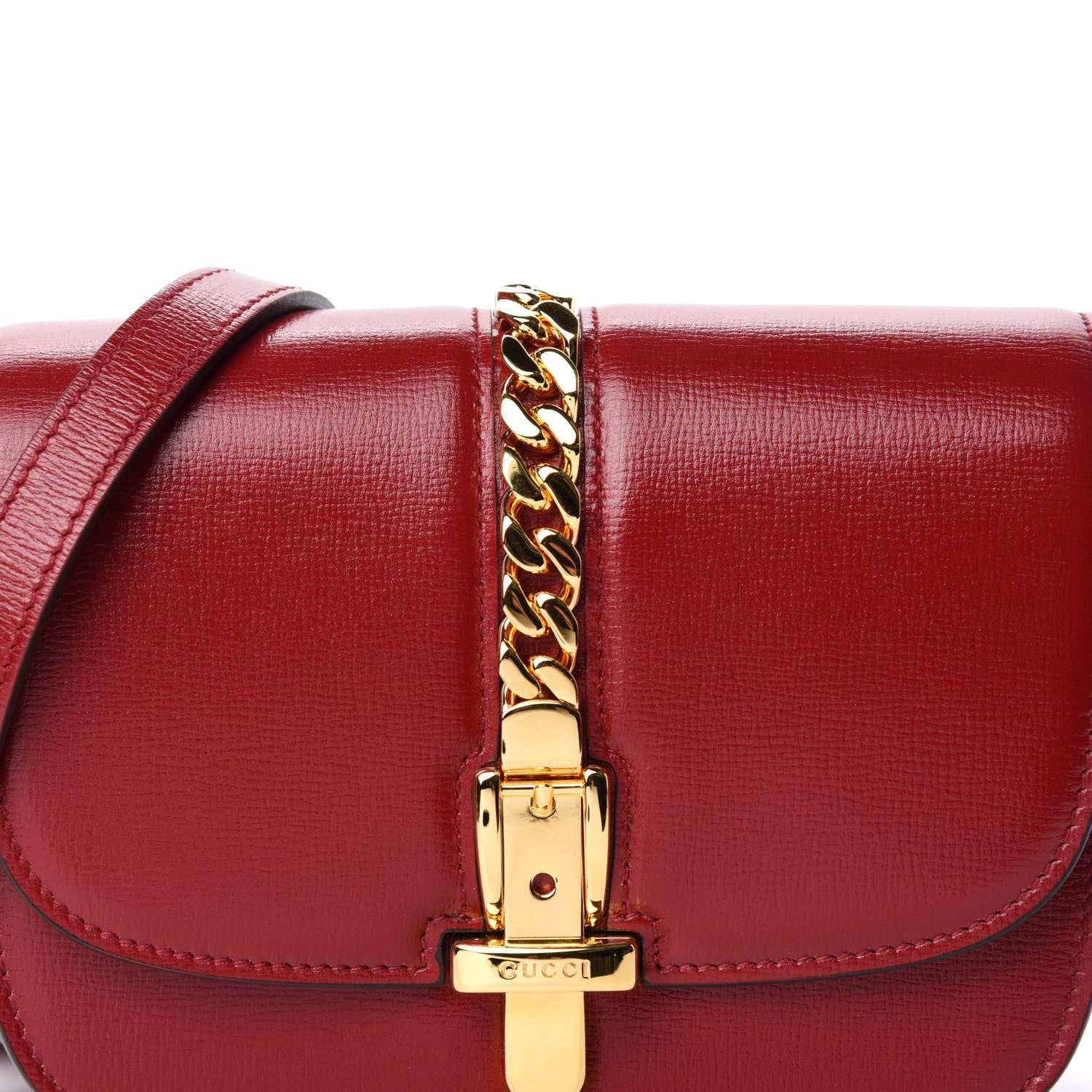 Gucci Azalea Calfskin Mini Sylvie 1969 Flap Messenger Bag New Cherry Red 12 of 12