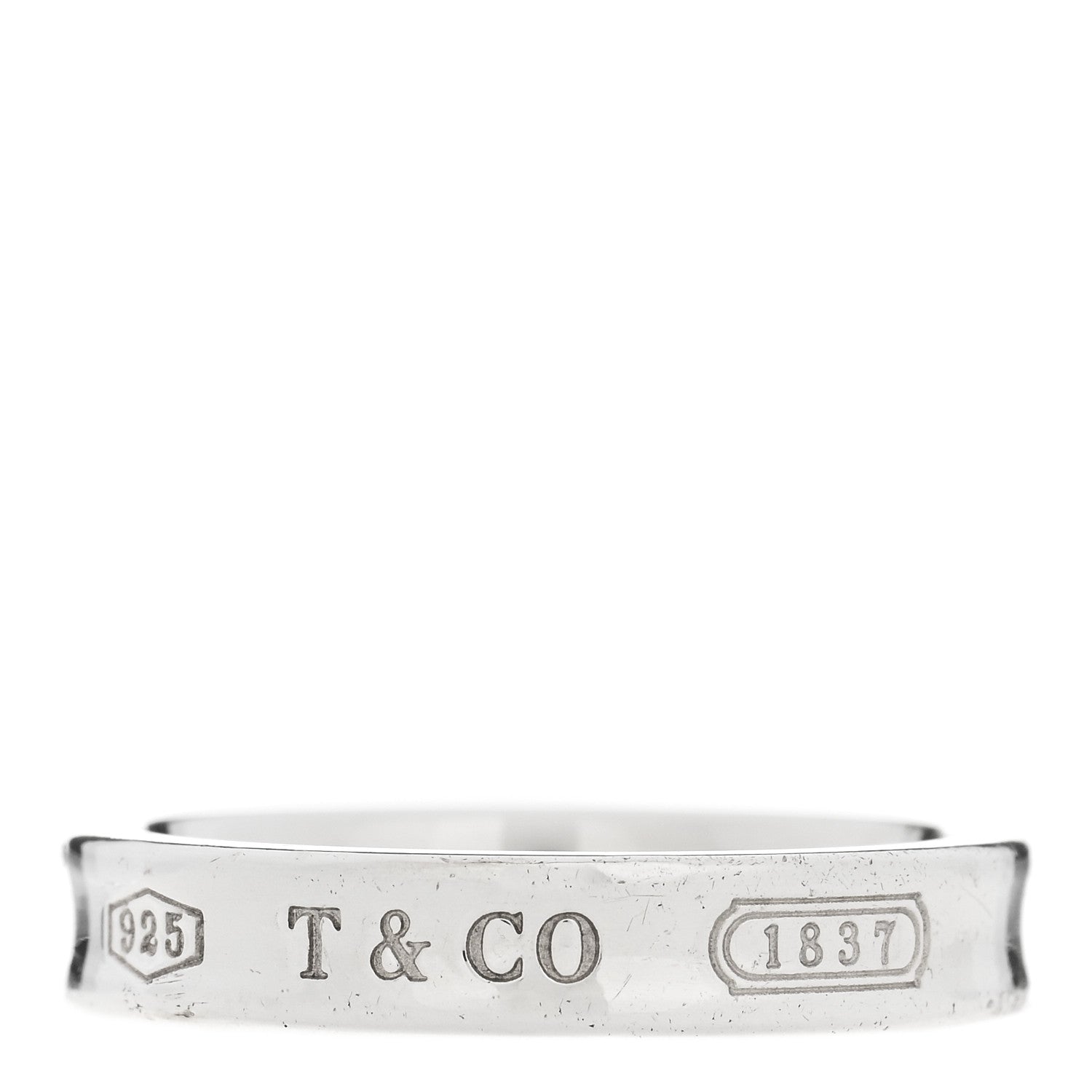 Tiffany Sterling Silver Narrow 1837 Band Ring 54 7 1 of 4