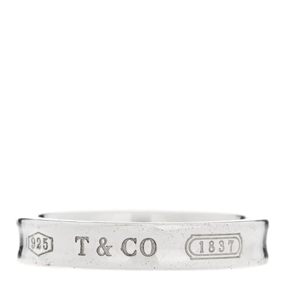 Tiffany Sterling Silver Narrow 1837 Band Ring 54 7 1 of 4