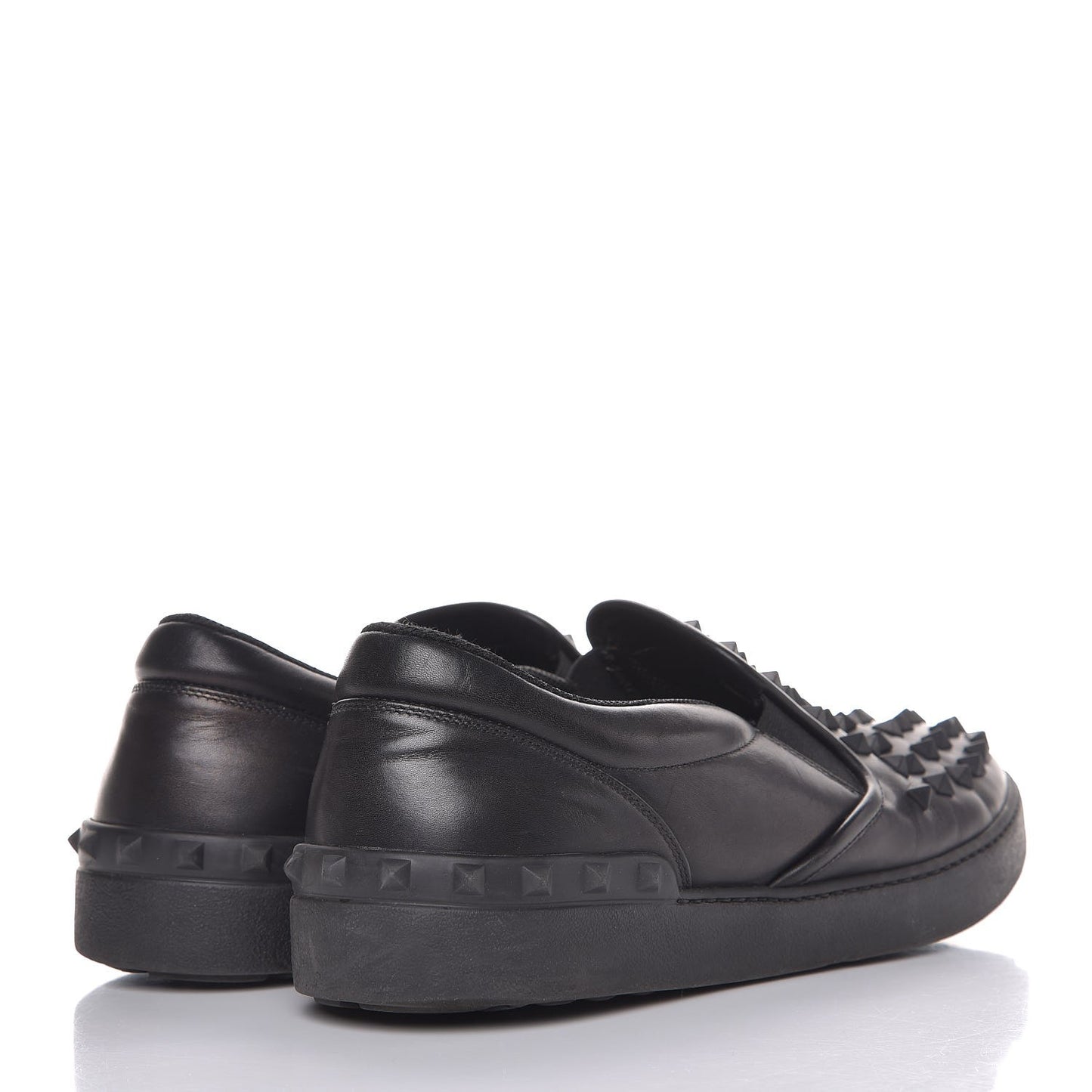 Vitello Rockstud Slip On Sneakers 43 Black
