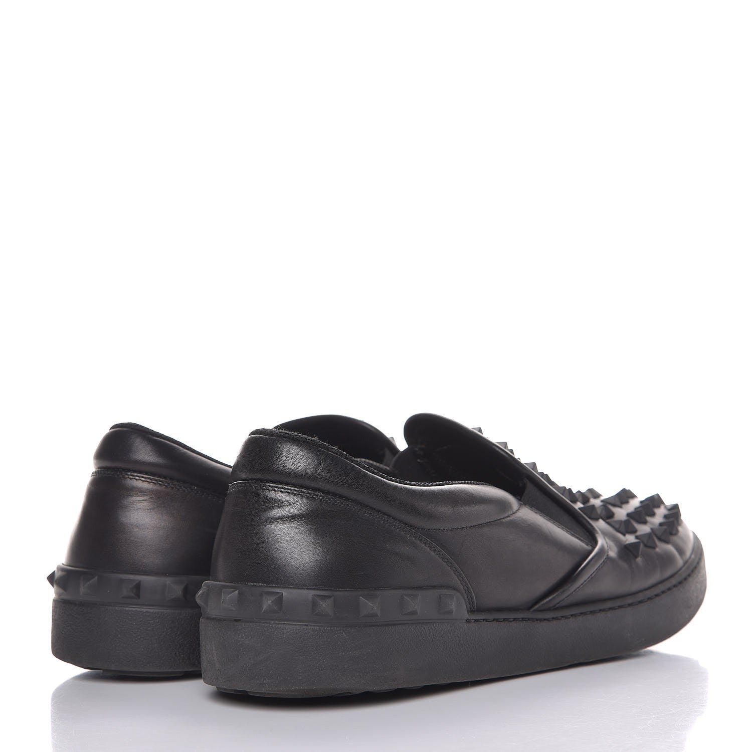 Valentino Garavani Vitello Rockstud Slip On Sneakers 43 Black 4 of 9
