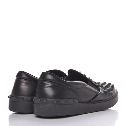 Valentino Garavani Vitello Rockstud Slip On Sneakers 43 Black 4 of 9