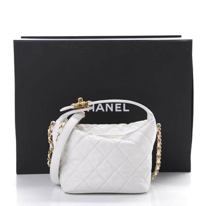 Chanel Lambskin Quilted Small Hobo White 11 of 11