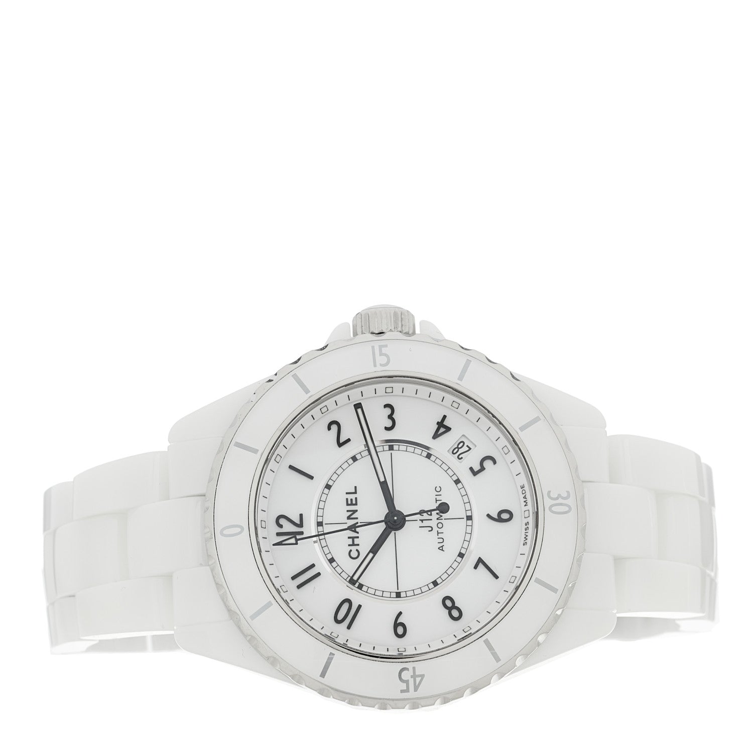 Chanel Stainless Steel Ceramic 38mm J12 Automatic Watch White 2 of 4