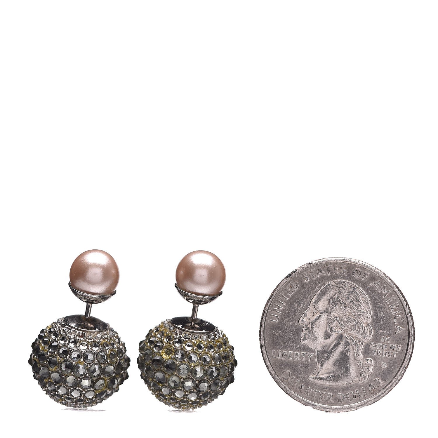 Christian Dior Crystal Mise En Dior Tribal Earrings Grey Pink 2 of 8