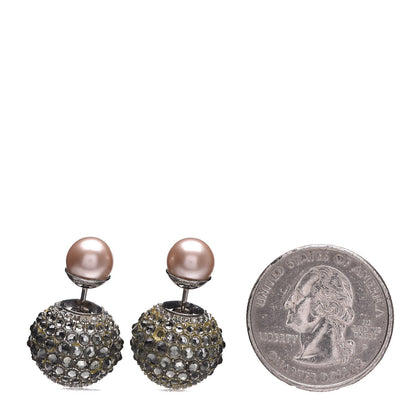 Christian Dior Crystal Mise En Dior Tribal Earrings Grey Pink 2 of 8