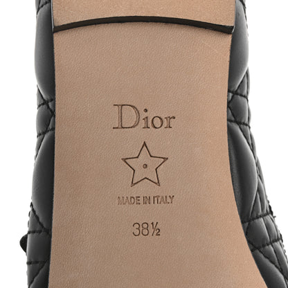 Christian Dior Calfskin Cannage Pearl Ballet Flats 38.5 Black 8 of 9