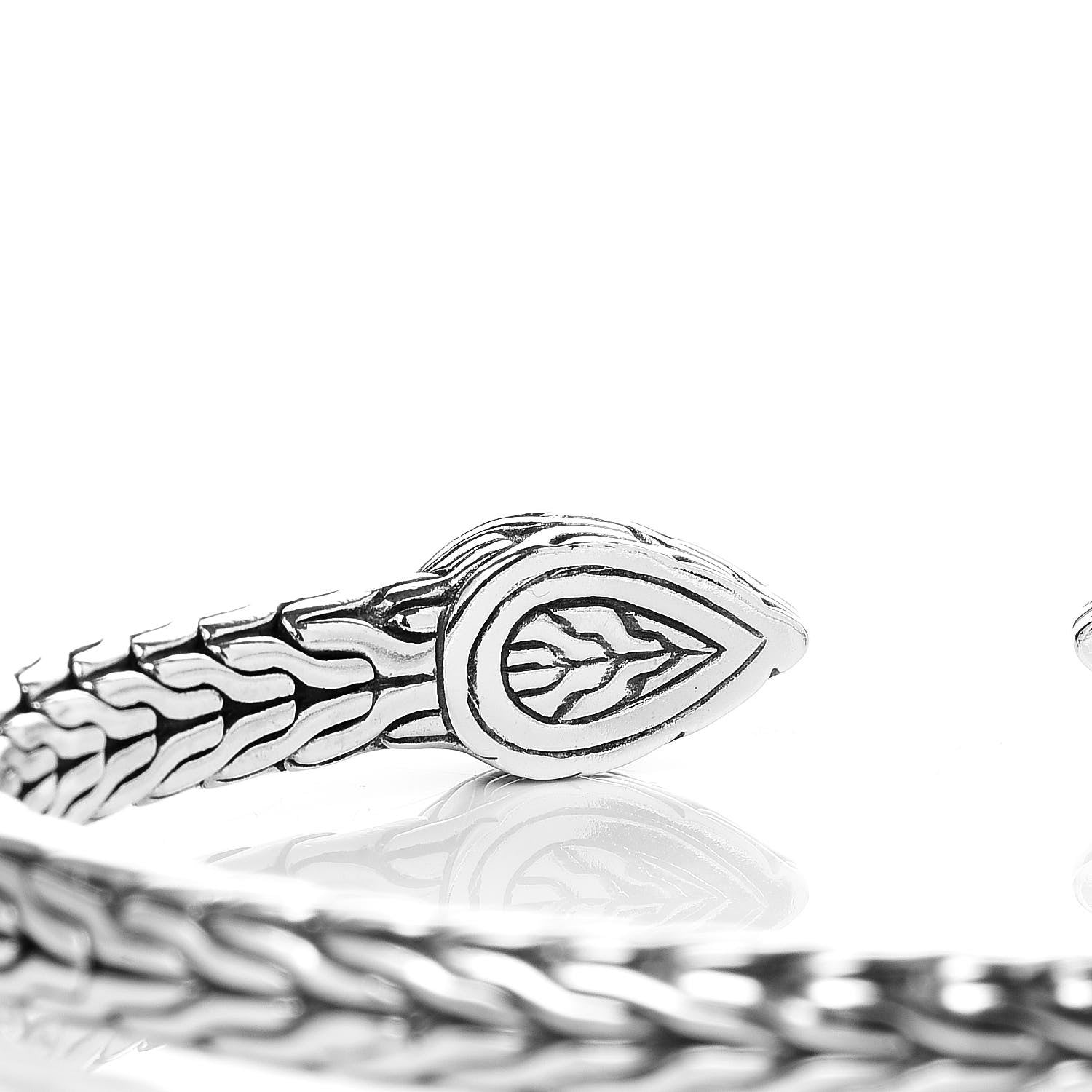 John Hardy Sterling Silver 5.5mm Classic Chain Hammered Flex Cuff Bracelet 5 of 5