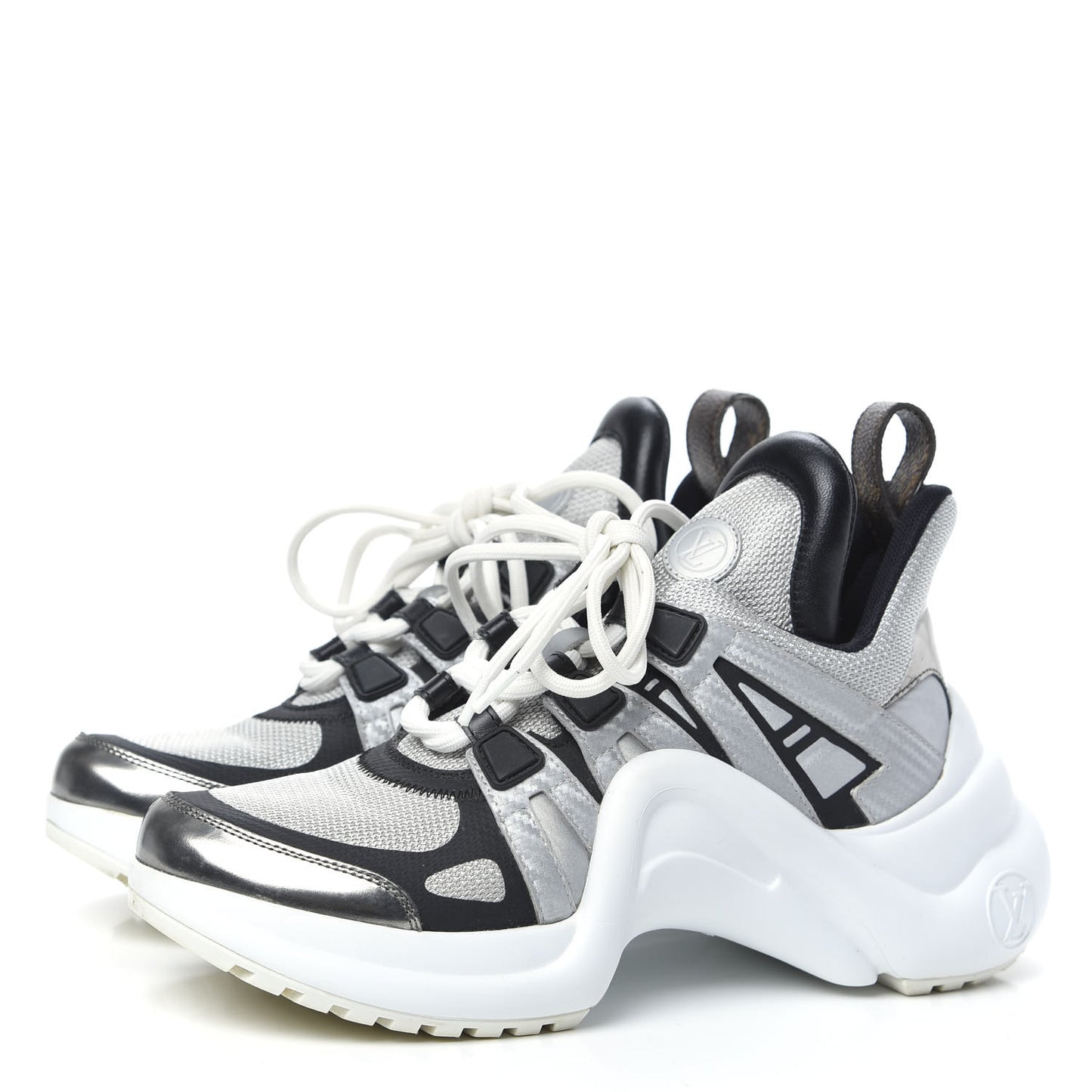 Calfskin Technical Nylon LV Archlight Sneakers 36 White