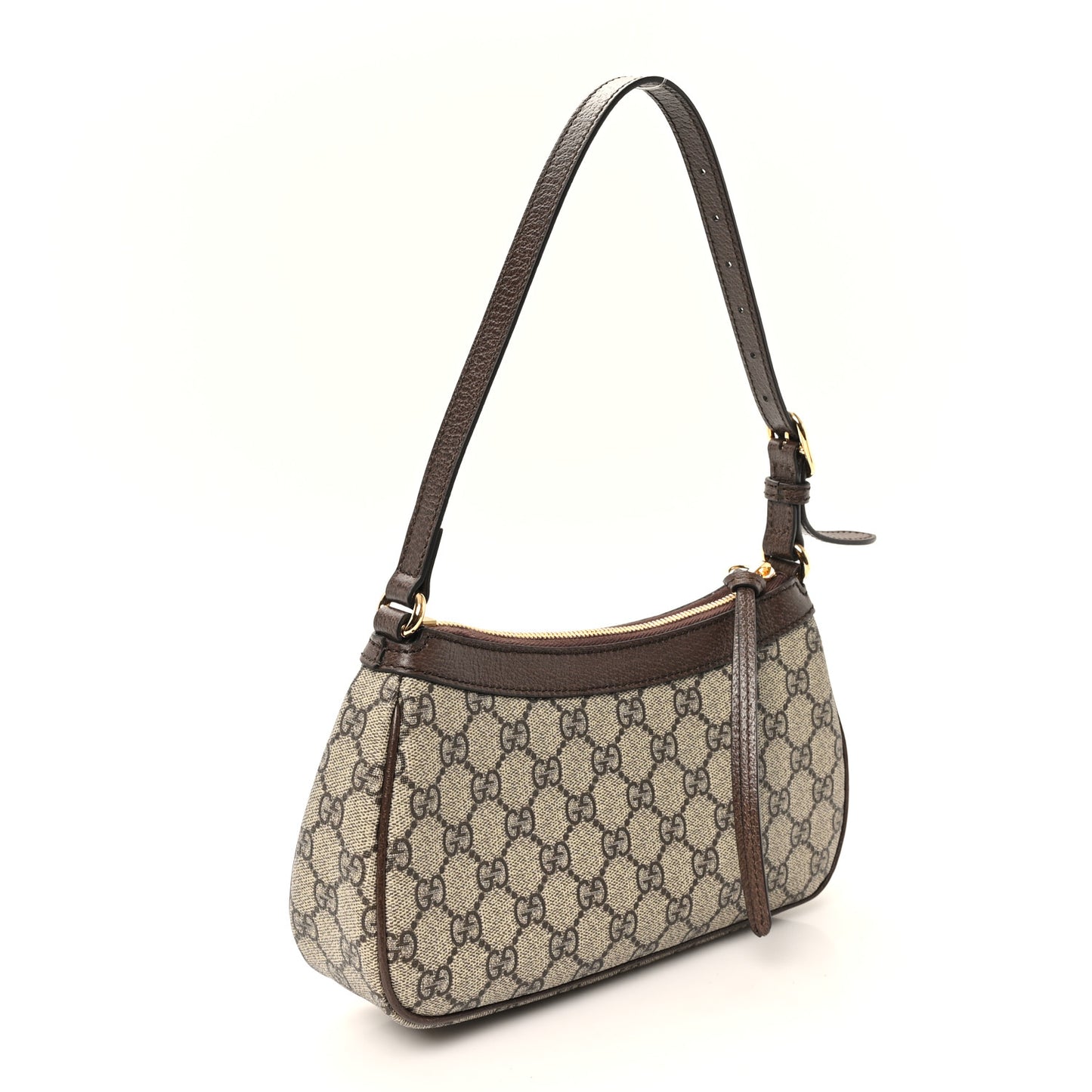 GG Supreme Monogram Textured Dollar Calfskin Small Ophidia Hobo Beige Ebony New Acero