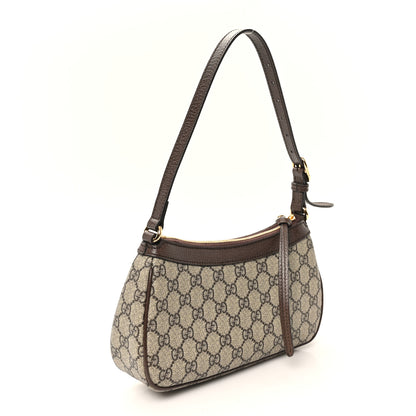 Gucci GG Supreme Monogram Textured Dollar Calfskin Small Ophidia Hobo Beige Ebony New Acero 3 of 11