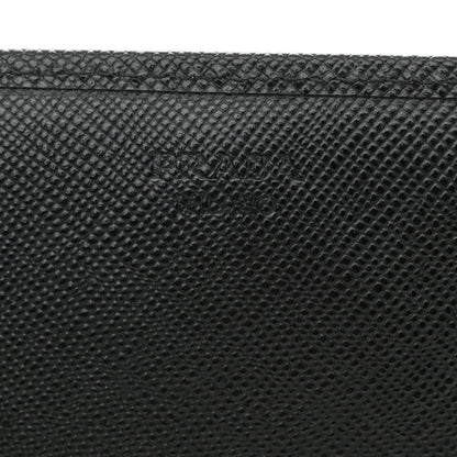 Prada Saffiano Metal Oro Chain Wallet Black 6 of 10