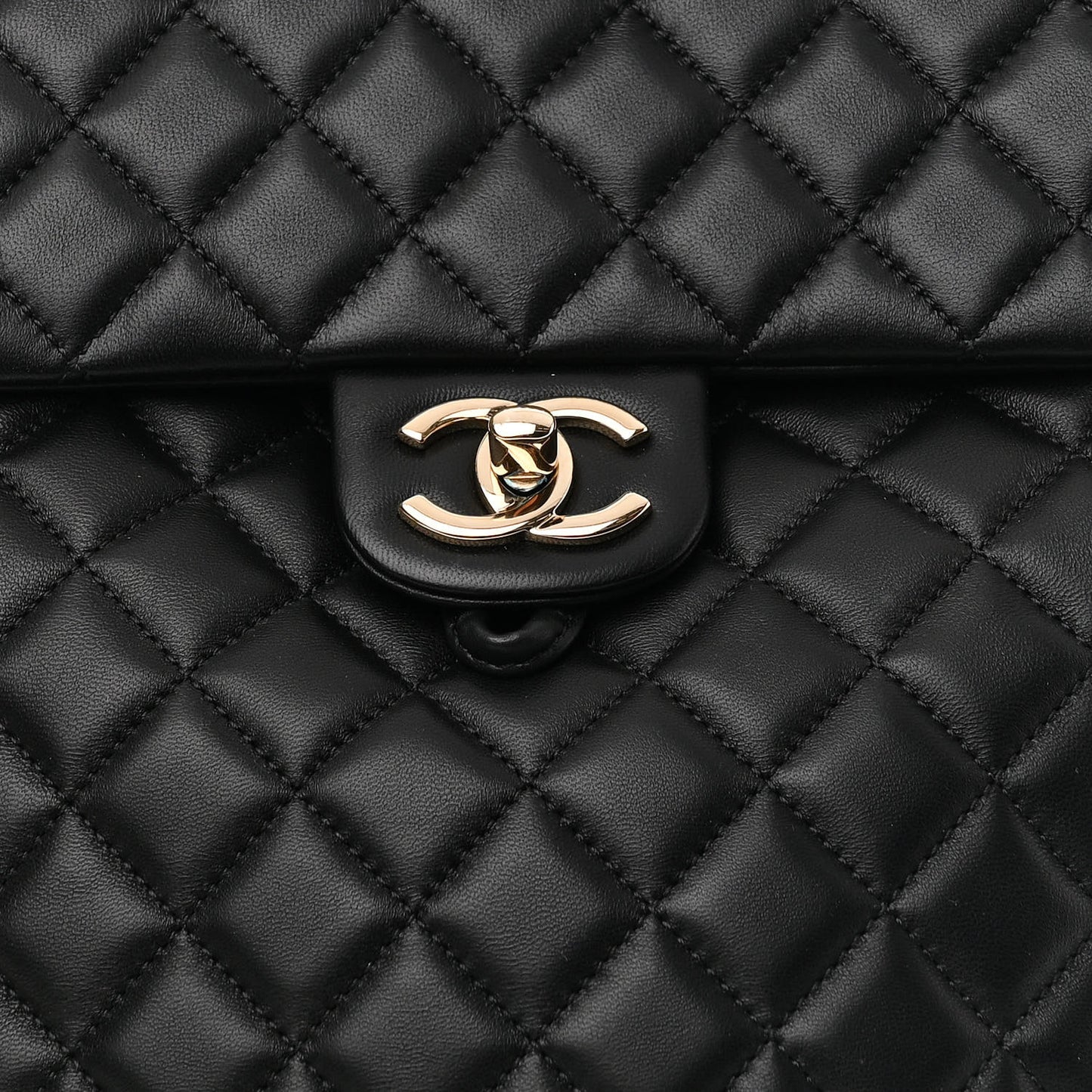 Lambskin Quilted Large Urban Spirit Backpack Black
