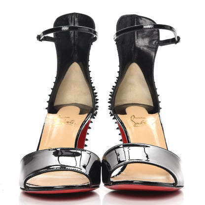 Christian Louboutin Patent Nappa Trezanita 70 Ankle Strap Sandals 39 Black 3 of 8