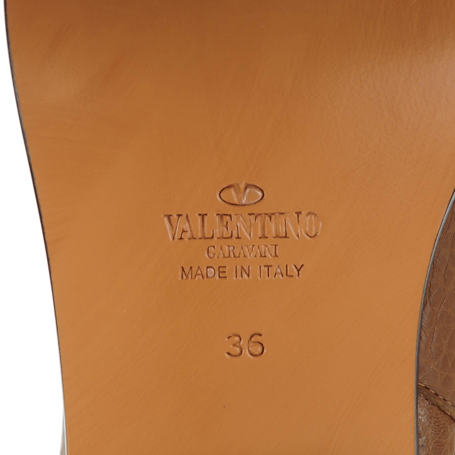 Valentino Garavani Grained Calfskin Rockstud Single Buckle 35mm Cowboy Ankle Boots 36 Nocciola 6 of 7