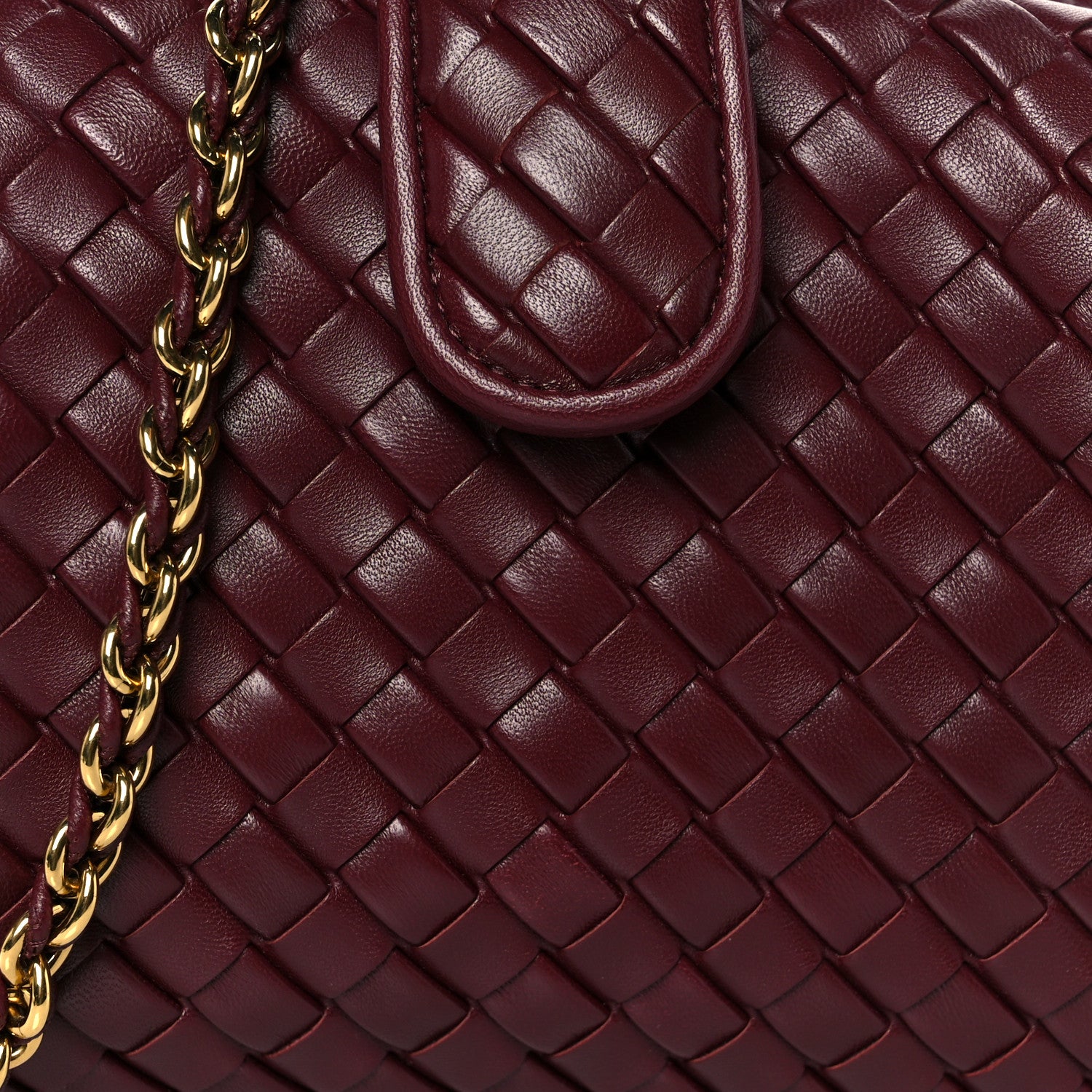 Bottega Veneta Nappa Intrecciato Small The Lauren 1980 Clutch With Chain Barolo 9 of 11