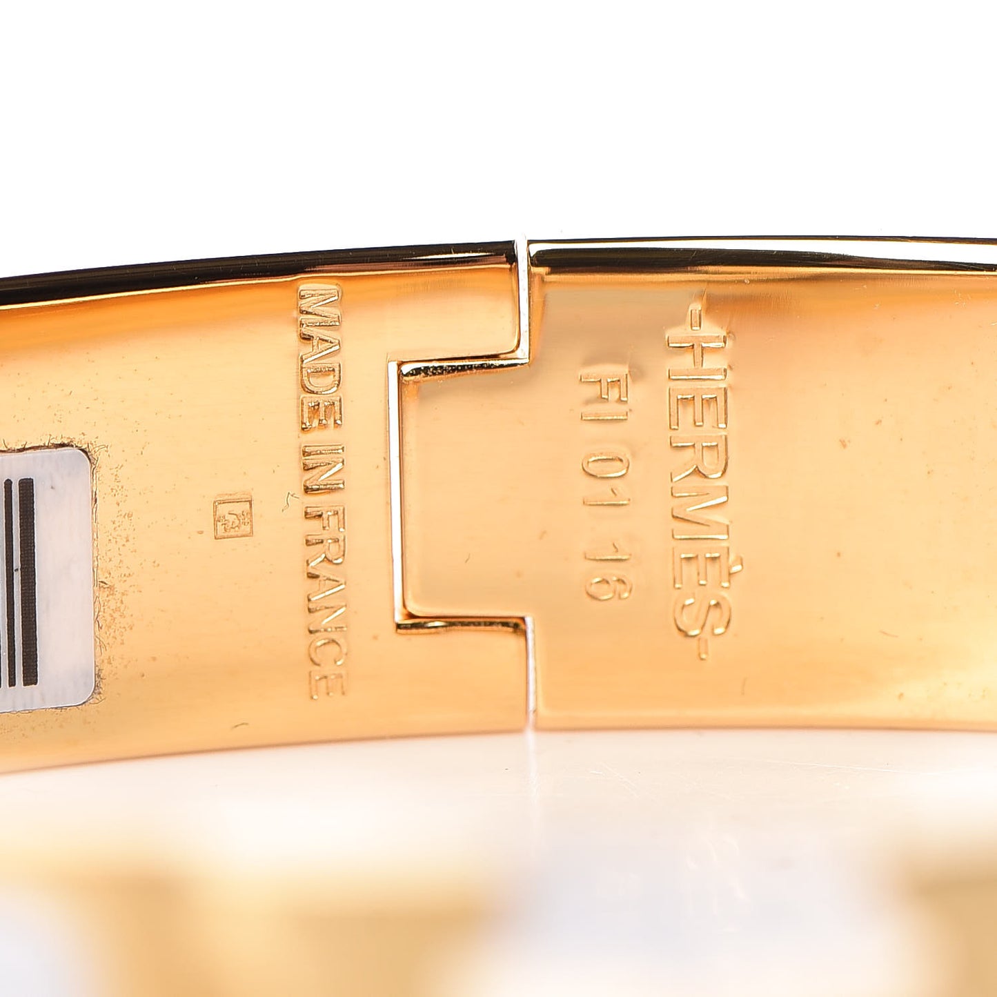 Enamel Narrow Clic Clac H Bracelet PM White