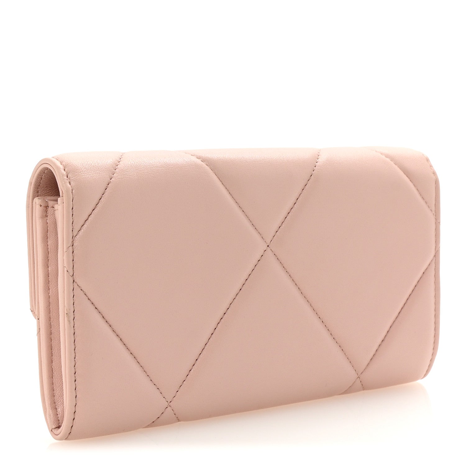 Chanel Lambskin Quilted Chanel 19 Flap Wallet Light Pink 3 of 9
