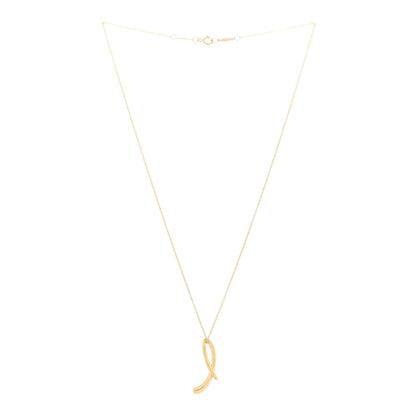 Tiffany 18K Yellow Gold Elsa Peretti Letter L Pendant Necklace 3 of 6