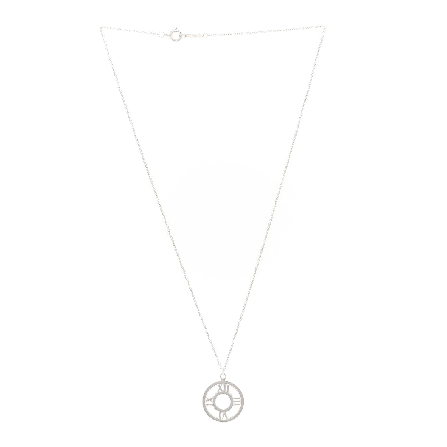 Tiffany Sterling Silver Medium Atlas Open Pendant Necklace 2 of 3