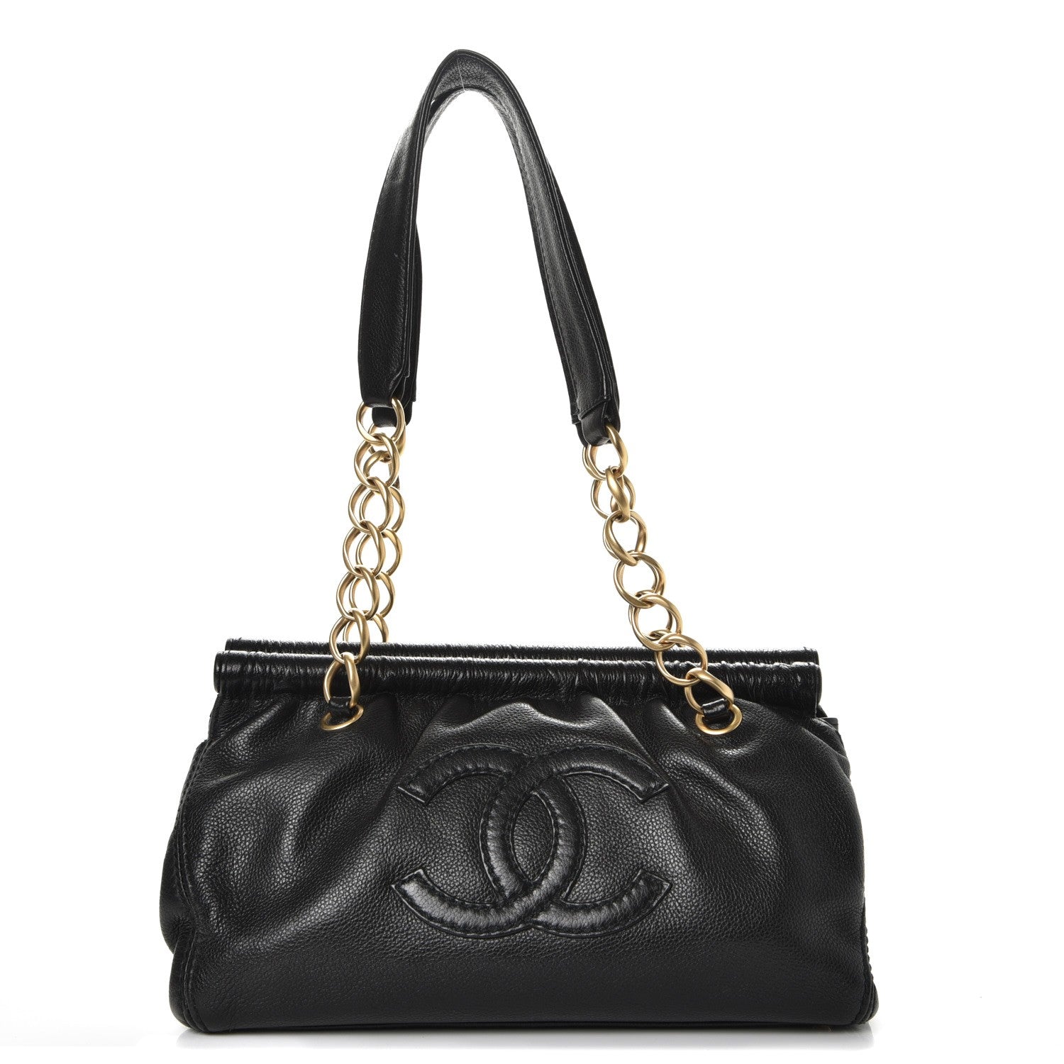 Chanel Grained Calfskin CC Framed Shoulder Bag Black 1 of 15