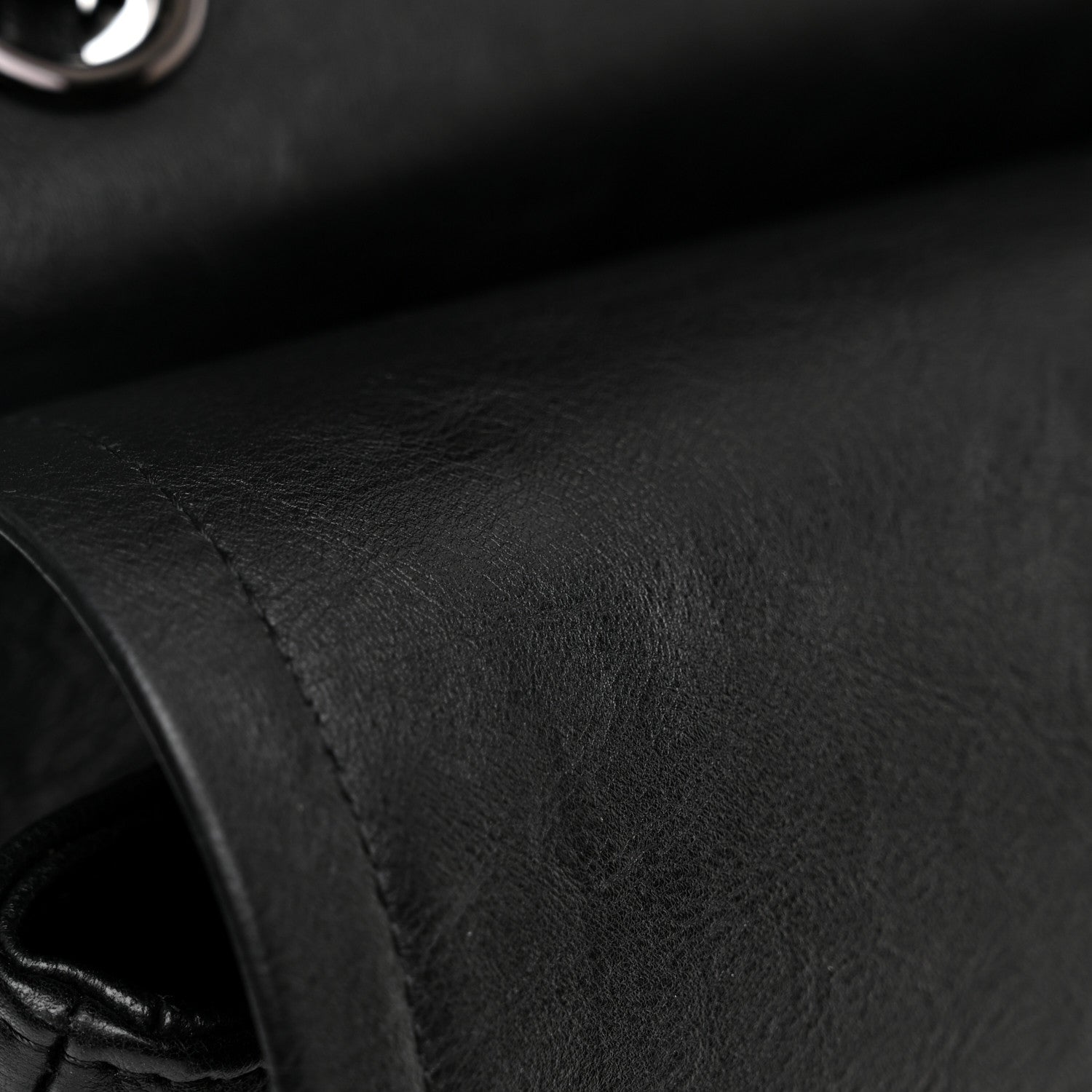 Chanel Crumpled Calfskin Quilted Jumbo Double Flap So Black 12 of 13