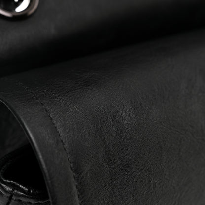 Chanel Crumpled Calfskin Quilted Jumbo Double Flap So Black 12 of 13