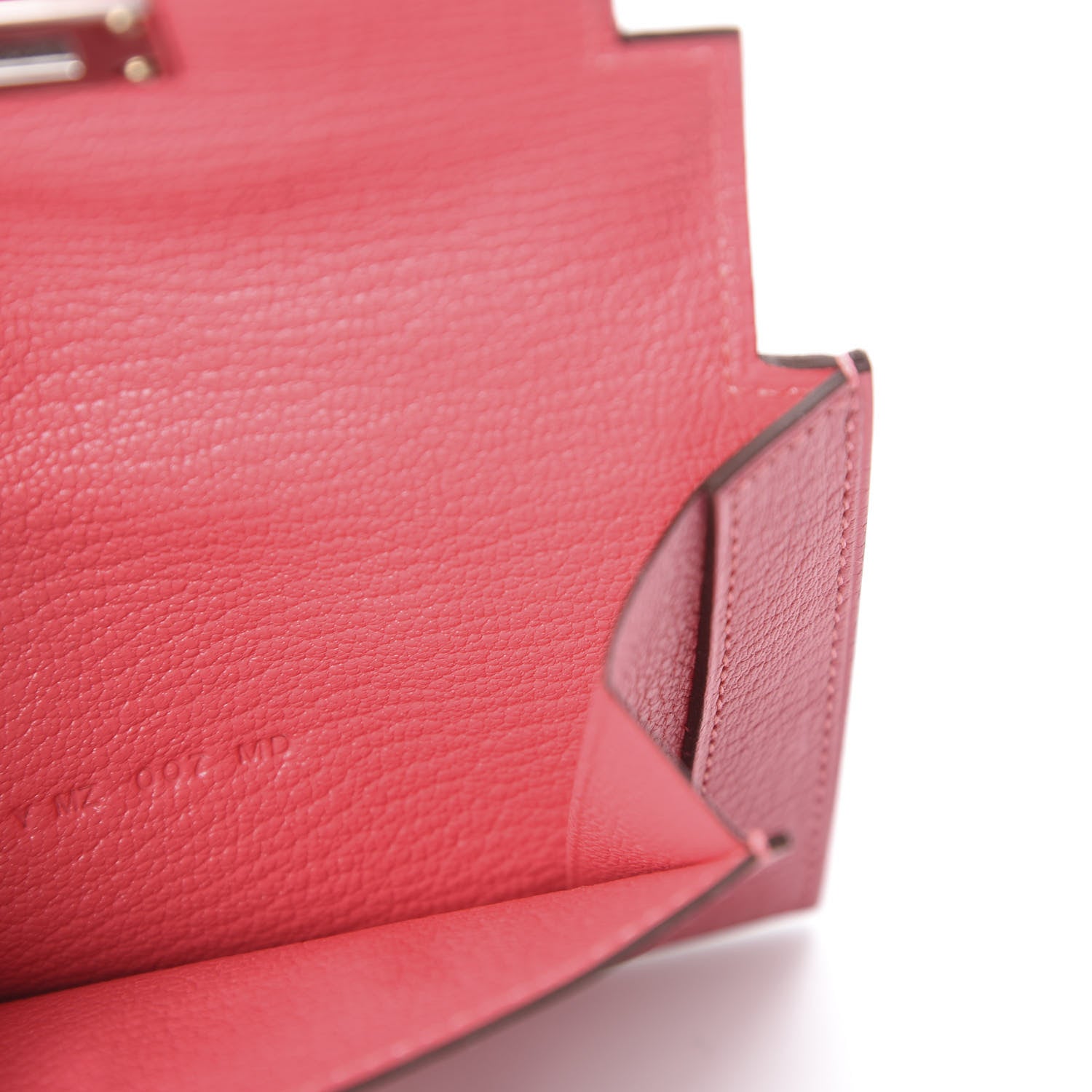 Hermes Chevre Mysore Kelly Pocket Compact Wallet Rose Lipstick 9 of 11