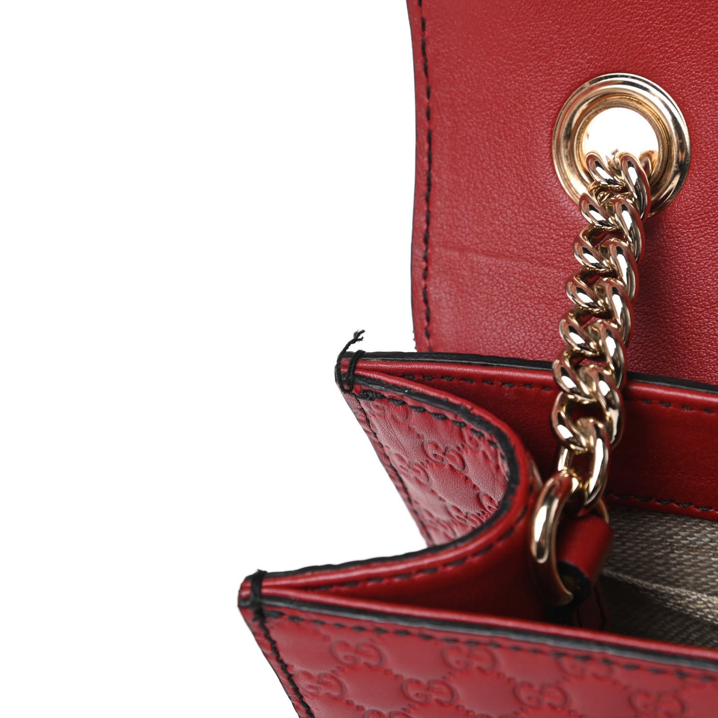 Soft Microguccissima Mini Emily Chain Shoulder Bag Rosso