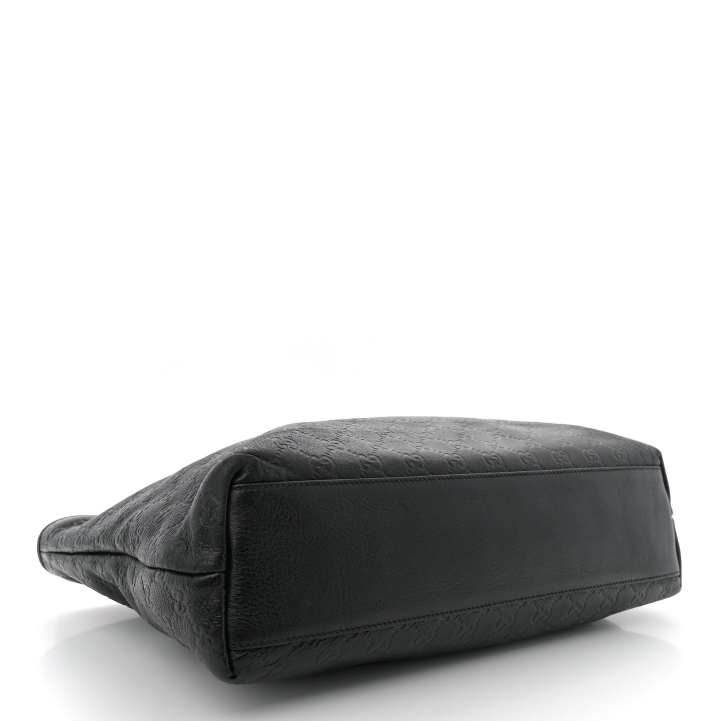 Guccissima Medium Zippered Shopping Tote Black