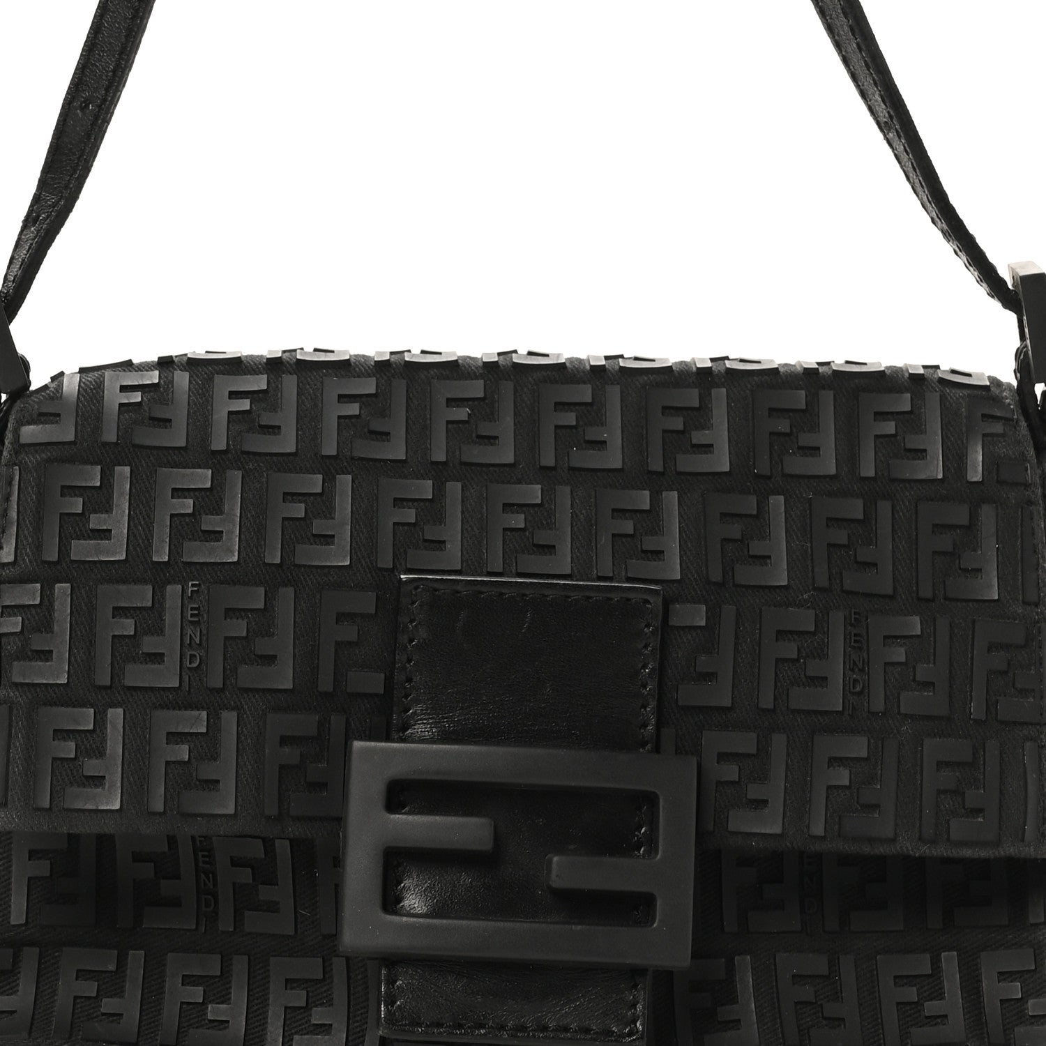Fendi Zucchino Embellished Mini Mama Baguette Black 1818159