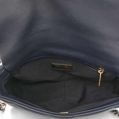 Chanel Goatskin Quilted Medium Chanel 19 Flap Navy Blue 5 of 10