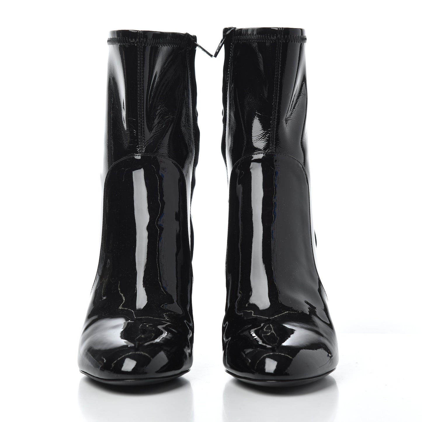 Patent Silhouette Ankle Boots 39 Black