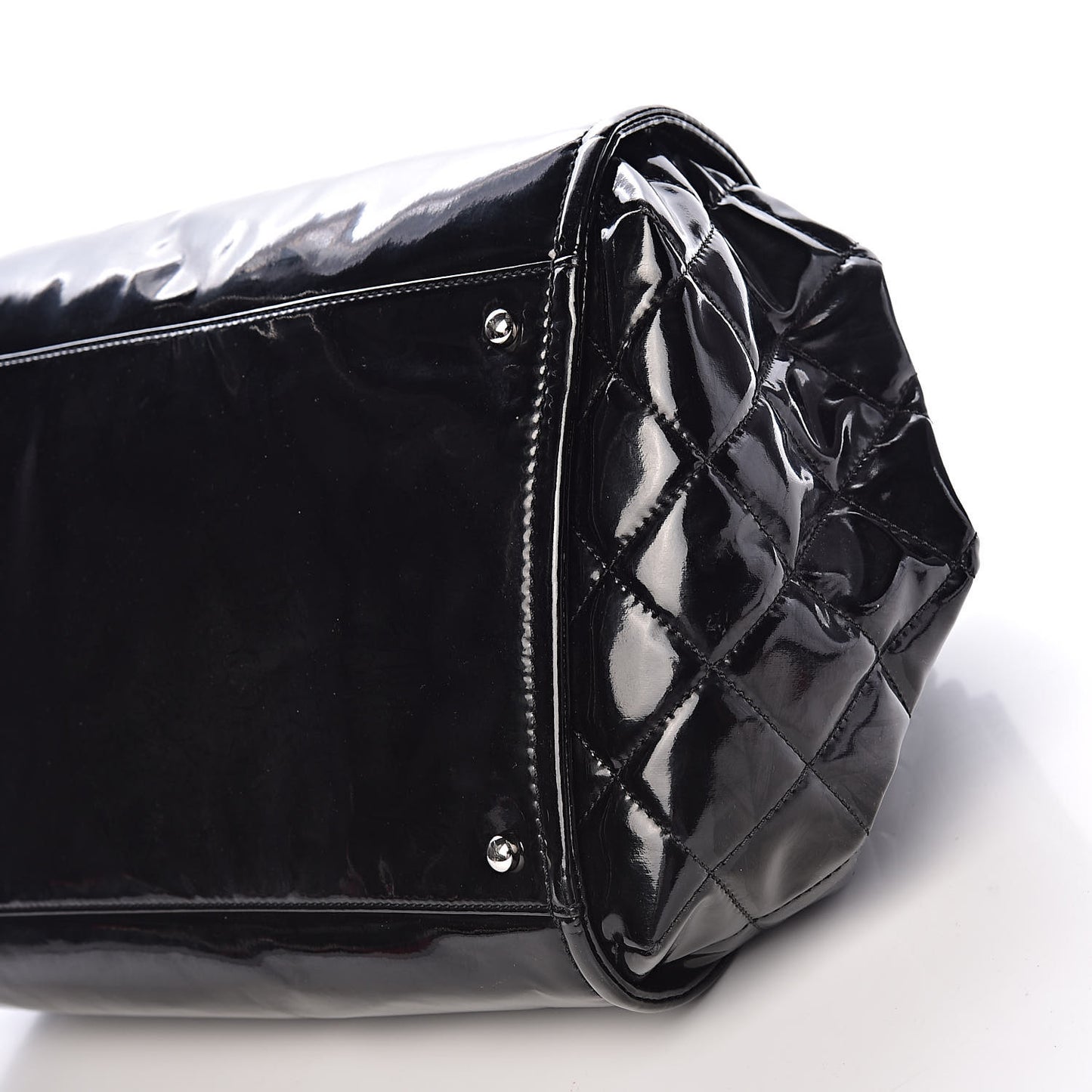 Vinyl Lipstick Ligne Accordion Tote Black