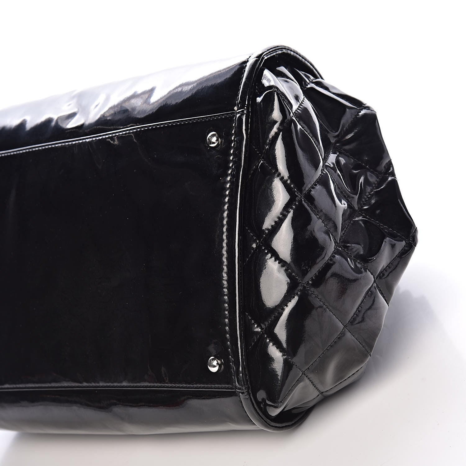 Chanel Vinyl Lipstick Ligne Accordion Tote Black 9 of 10