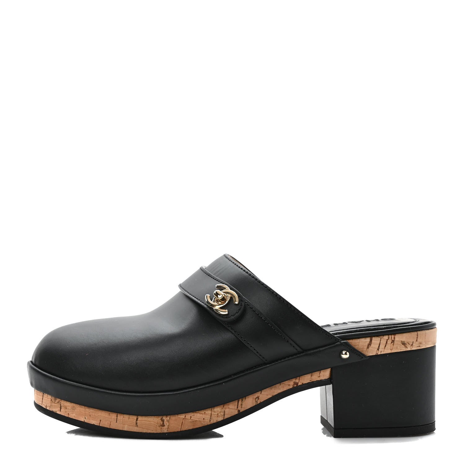 Chanel Calfskin CC Turn Lock Clogs 38 Black 1 of 7