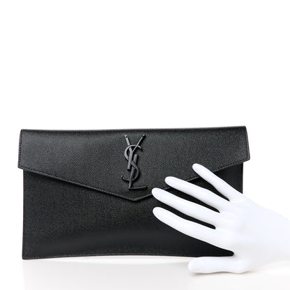 Saint Laurent Grain De Poudre Uptown Pouch Black 2 of 10