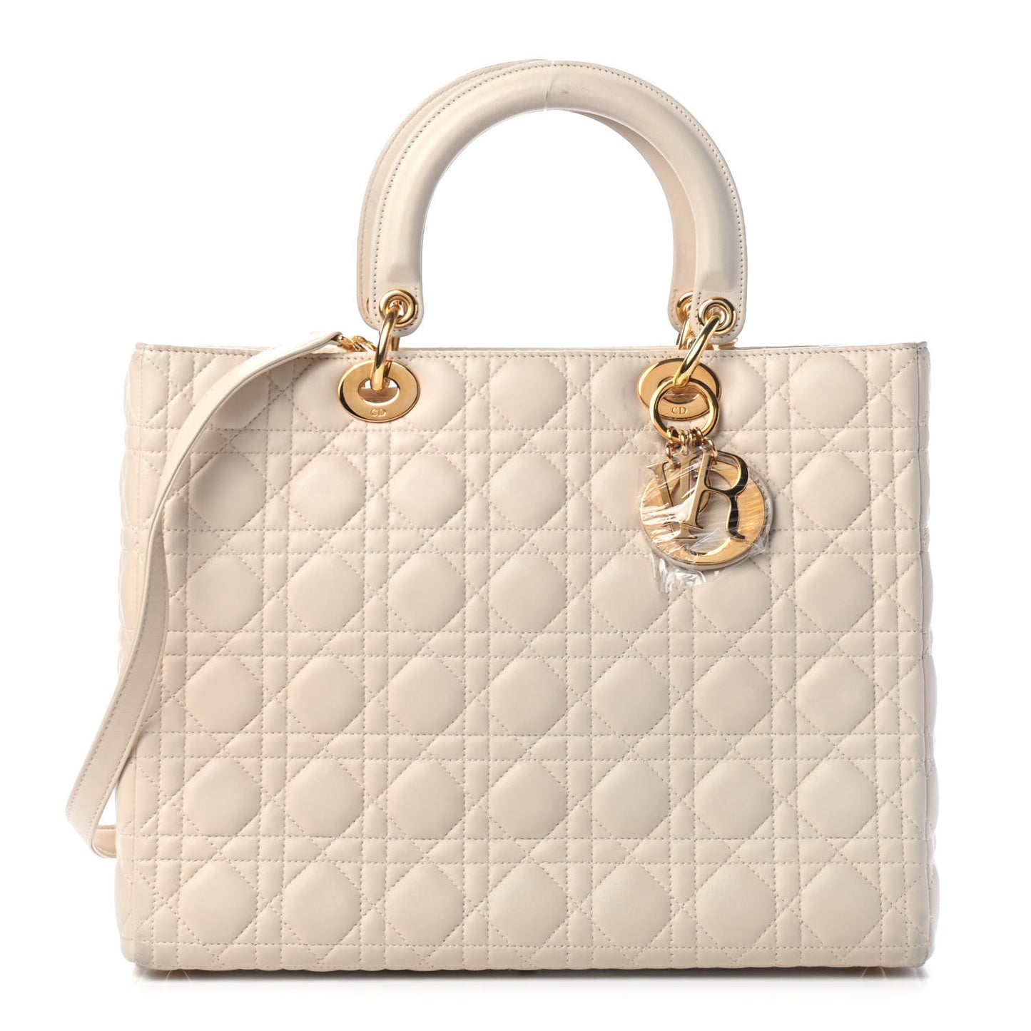 Lambskin Cannage Large Lady Dior Light Beige