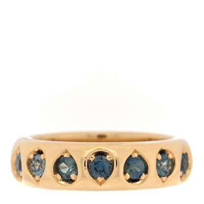 Foundrae 18K Yellow Gold Sapphire Gemstone Band Ring 49 5 1 of 4