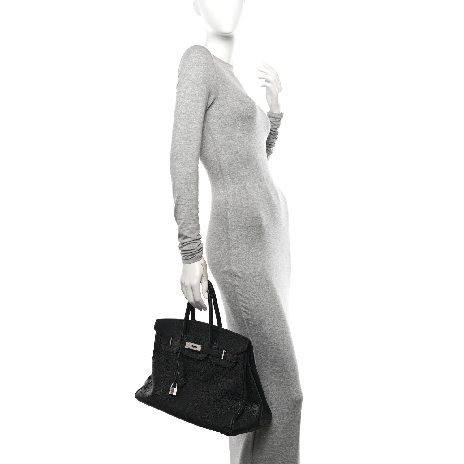 Hermes Taurillon Clemence Birkin 35 Black 2 of 19