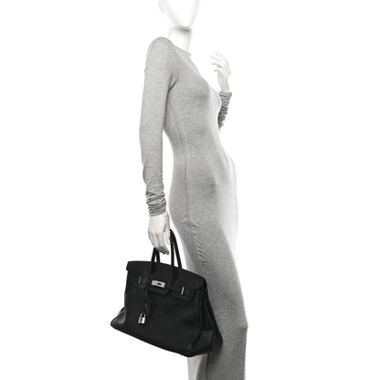 Hermes Taurillon Clemence Birkin 35 Black 2 of 19