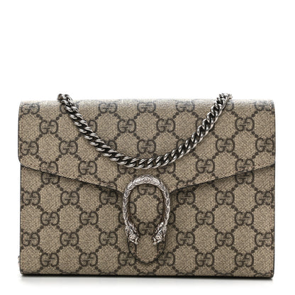 Gucci GG Supreme Monogram Mini Dionysus Chain Wallet Beige Vulcanic Red 1 of 10