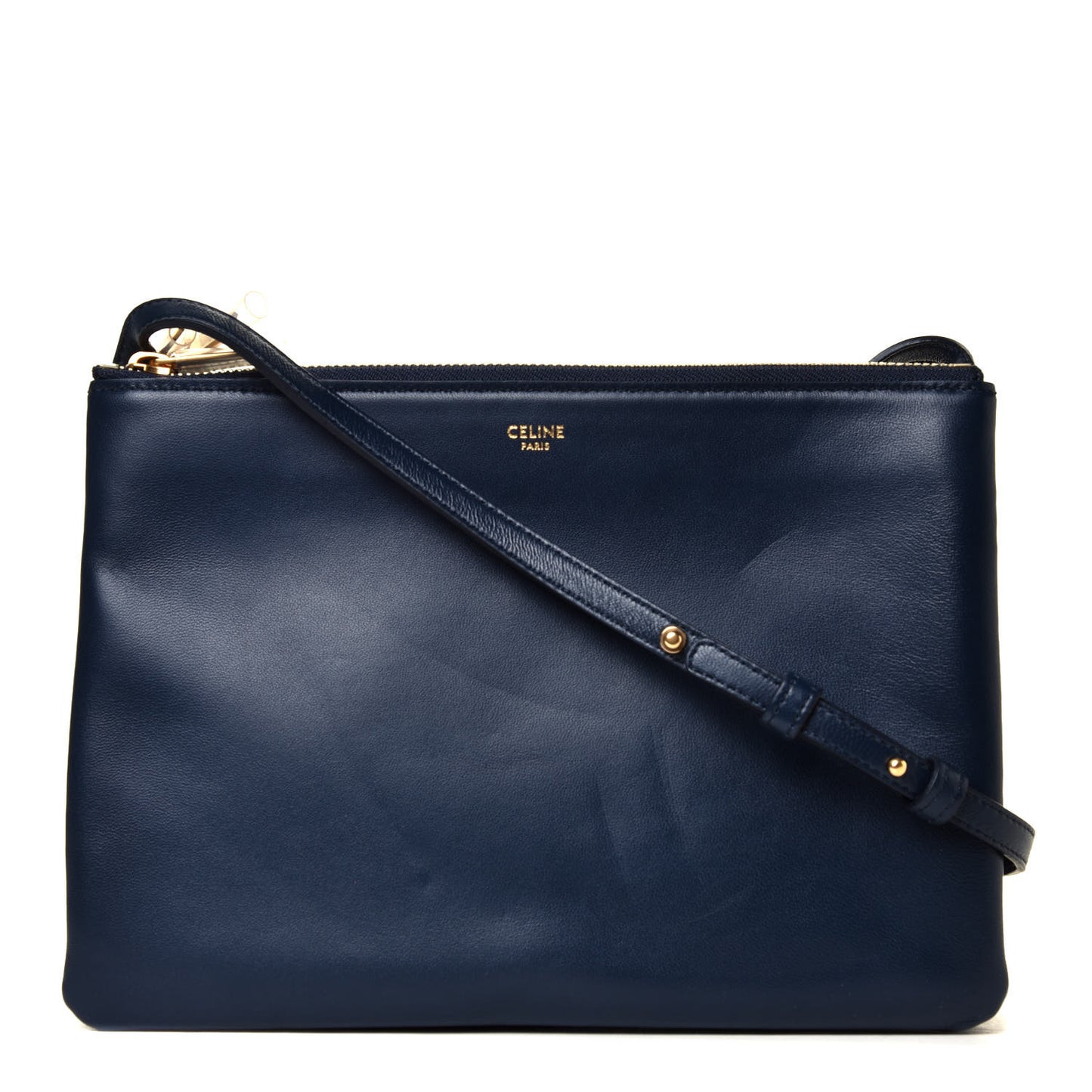 Lambskin Large Trio Crossbody Bag Navy Blue